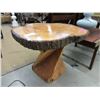 Image 1 : Burl Wood End Table - 20" tall x 26" diameter