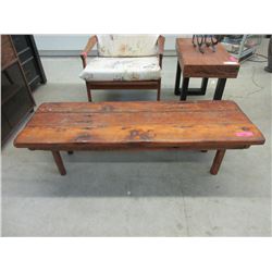 Rustic Wood Bench - 16" x 48" x 14" tall