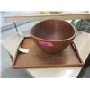 Image 1 : Teak Tray and Large Teak Bowl