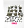 Image 1 : 12 Pad Locks with Keys & 30" Skelton & Other Keys