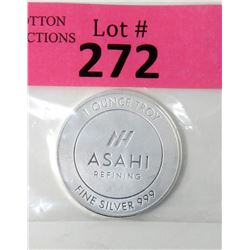 1 Oz Asahi Refining .999 Silver Round
