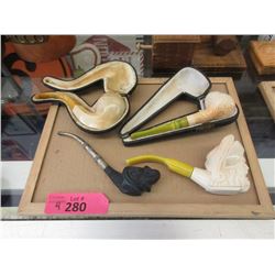 4 Vintage Pipes - 1st Nations & Meerschaum