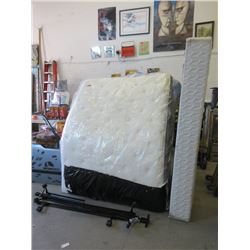 Queen Size Mattress, Box Spring and Frame