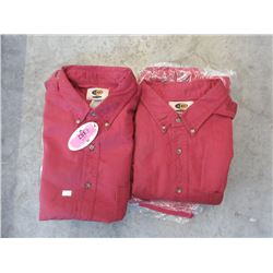 4 New Heavy Cotton Red Shirts - Size XXL