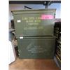 Image 1 : 2 Military Surplus Metal Ammo Boxes -6" x 7" x 12"