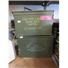 Image 1 : 2 Military Surplus Metal Ammo Boxes -6" x 7" x 12"