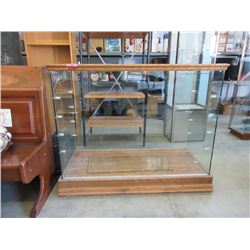 Glass Sided Wood Show Case - No Shelves