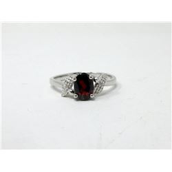 Brand New Garnet & Diamond Ring - Size 7