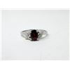 Image 1 : Brand New Garnet & Diamond Ring - Size 7