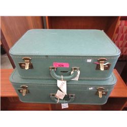 2 Matching Vintage Travelodge Suitcases