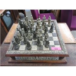 Resin Chess Set with Storage in Base