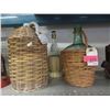 Image 1 : Ceramic Jug & 2 Chianti Bottles - Wicker Covered