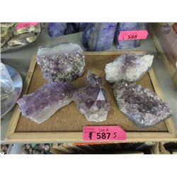 5 Pieces of Amethyst Crystal Formations