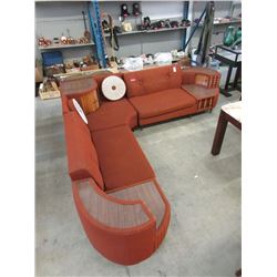 Large Retro Rust Coloured Sofa