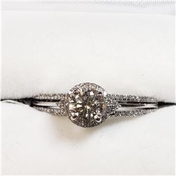 34) 14K WHITE GOLD DIAMOND RING,