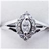 Image 1 : 70) 14K WHITE GOLD FANCY CUT DIAMOND HALO RING,