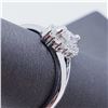 Image 3 : 70) 14K WHITE GOLD FANCY CUT DIAMOND HALO RING,