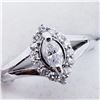 Image 4 : 70) 14K WHITE GOLD FANCY CUT DIAMOND HALO RING,