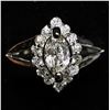 Image 6 : 70) 14K WHITE GOLD FANCY CUT DIAMOND HALO RING,