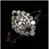 Image 7 : 70) 14K WHITE GOLD FANCY CUT DIAMOND HALO RING,