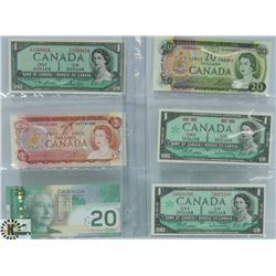 LOT OF 6 VARIOUS CANADA BANK NOTES
