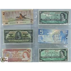 LOT OF 6 VARIOUS CANADA BANK NOTES