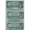 Image 1 : 1967 LOT OF 3 IN SEQUENCE CANADA $1 DOLLAR NOTES