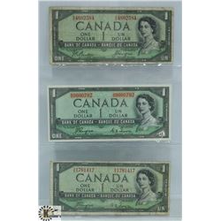 1954 LOT OF 3 CANADA DEVIL'S FACE VARIETY CANADA