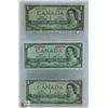Image 1 : 1954 LOT OF 3 CANADA DEVIL'S FACE VARIETY CANADA