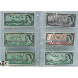 1954 LOT OF 6 CANADA STAR REPLACEMENT BANK NOTES