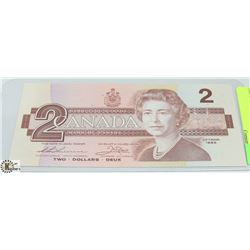 1986 $2 CANADIAN BILL SERIAL #EGF3639749