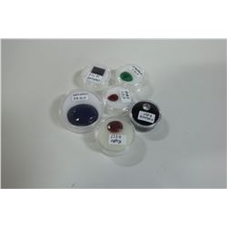 LOT OF 6 VARIOUS RUBY, EMERALD, SAPPHIRE