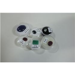 LOT OF 6 VARIOUS RUBY, EMERALD, SAPPHIRE