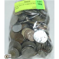 BULK BAG OF VARIOUS WORLD COINS