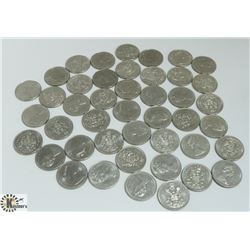 $22 FACE VALUE CANADA 50 CENTS COINS