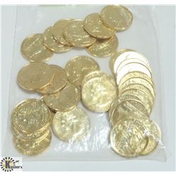 $7.50 FACE VALUE USA GOLD PLATED 25 CENTS COINS
