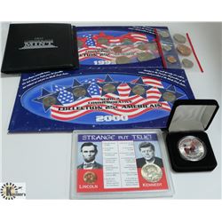 LOT OF VARIOUS USA COINS SETS ETC.