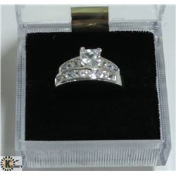 STERLING SILVER CZ WEDDING SET SIZE 9