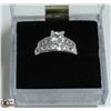 Image 1 : STERLING SILVER CZ WEDDING SET SIZE 9