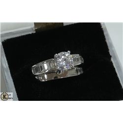 STERLING SILVER CZ WEDDING SET SIZE 8