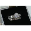 Image 1 : STERLING SILVER CZ WEDDING SET SIZE 8