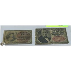 1853, 1874 CIVIL WAR UNITED STATES LOT OF TWO 10