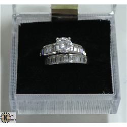 STERLING SILVER CZ WEDDING SET SIZE 6