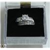 Image 1 : STERLING SILVER CZ WEDDING SET SIZE 6
