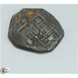 1700'S SPANISH PIECE OF A COIN AUTHENTIC