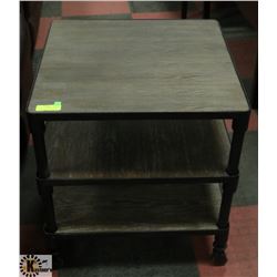 NEW HEAVY DUTY RUSTIC 3 SHELF TABLE ON CASTORS