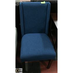 BLUE FABRIC SIDE CHAIR
