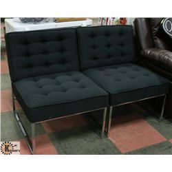 PAIR OF GREY FABRIC CHAIRS, 26 INCH WIDE