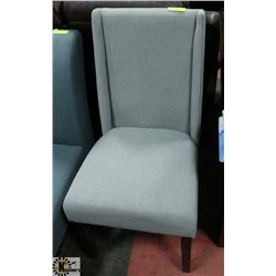 NEW GRAY FABRIC SIDE CHAIR, 20 INCH WIDE