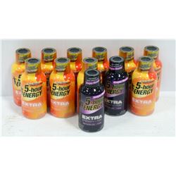 12 BOTTLES OF 5-HOUR ENERGY, GRAPE & PEACH MANGO